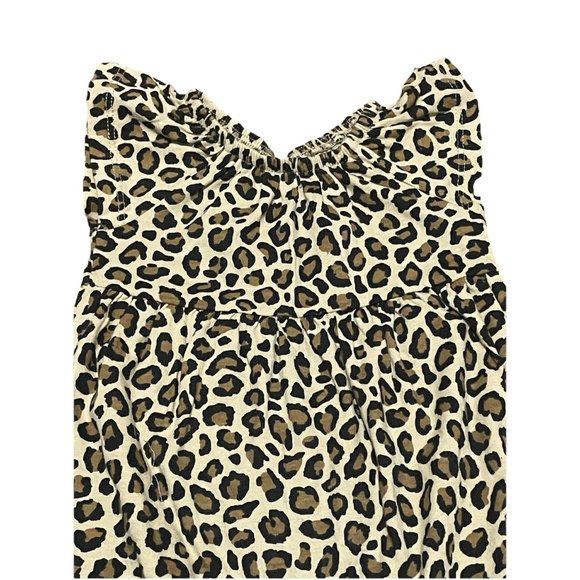 0-3 Months Infant Girls Cheetah On Piece Long Pants Romper - Picture 2 of 2